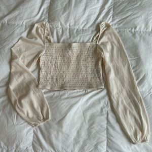 H&M crop long-sleeve blouse